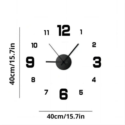 Creative Frameless DIY Wall Clock Wall Decal Home Silent Clock Living