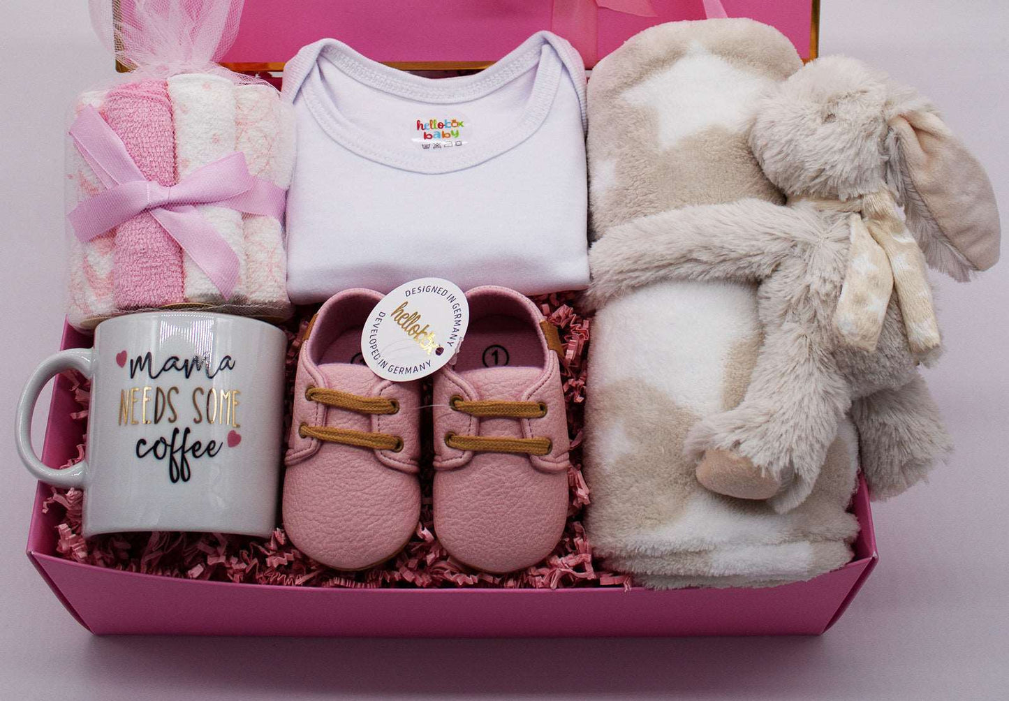 Hellobox Geschenk neugeborenes mit Babydecke, Kuscheltier (17 Teile)